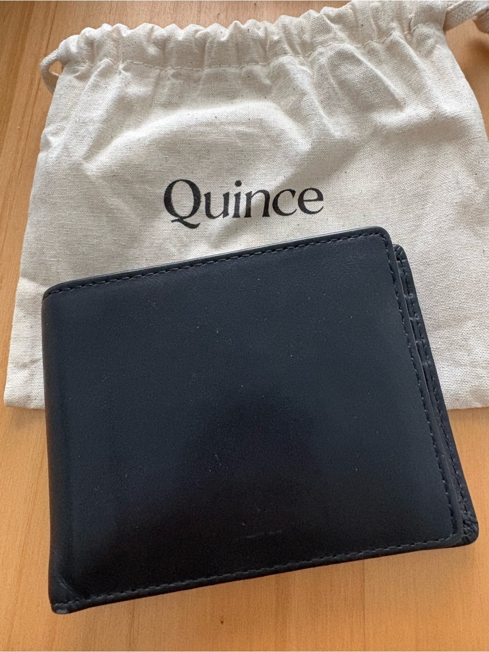 Quince Men's Black Leather Bi-Fold Wallet